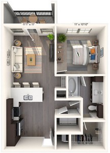 Layout of A1 floor plan.