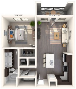 Layout of A2 floor plan.