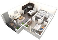 alternate view of layout of A2 floor plan