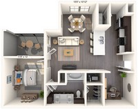 alternate view of layout of A6 floor plan