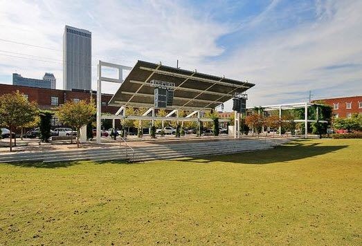 Guthrie Green's stage and green space