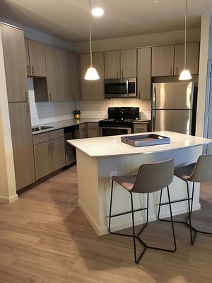 Kitchen with stainless steel appliances and island. Click to view the photo gallery.