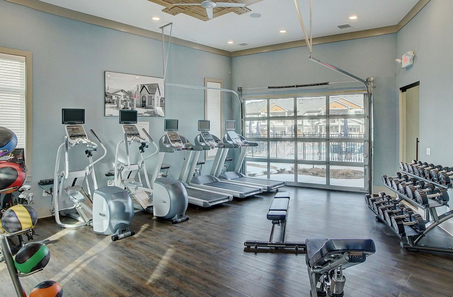 Fitness center with cardio and weight lifting equipment
