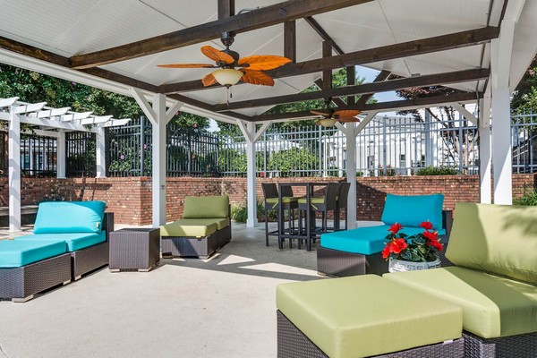 Outdoor seating area. Click to view the photo gallery.