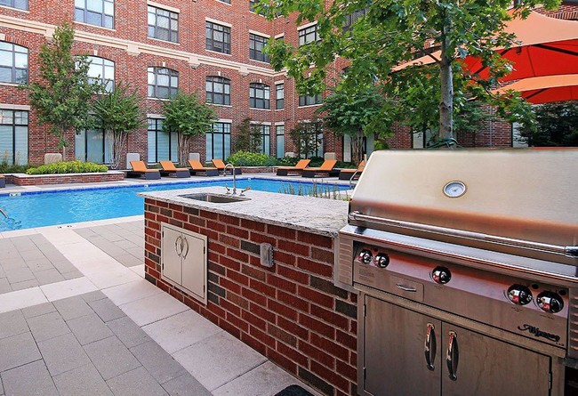 Poolside grill area with sink